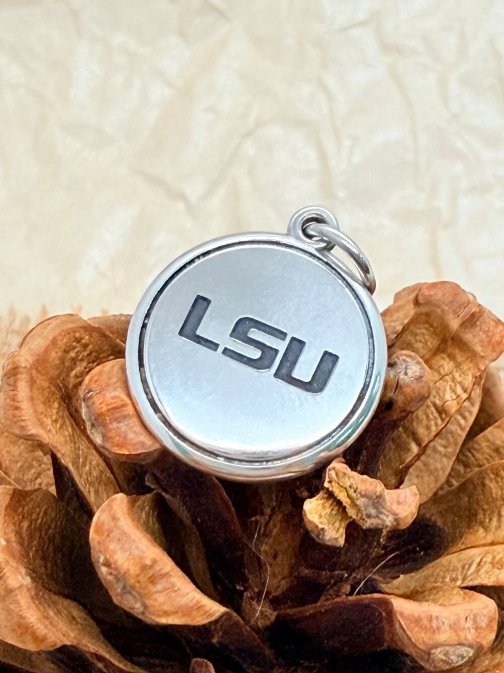 James Avery LSU Tigers Disc Charm Sterling Silver College Charm